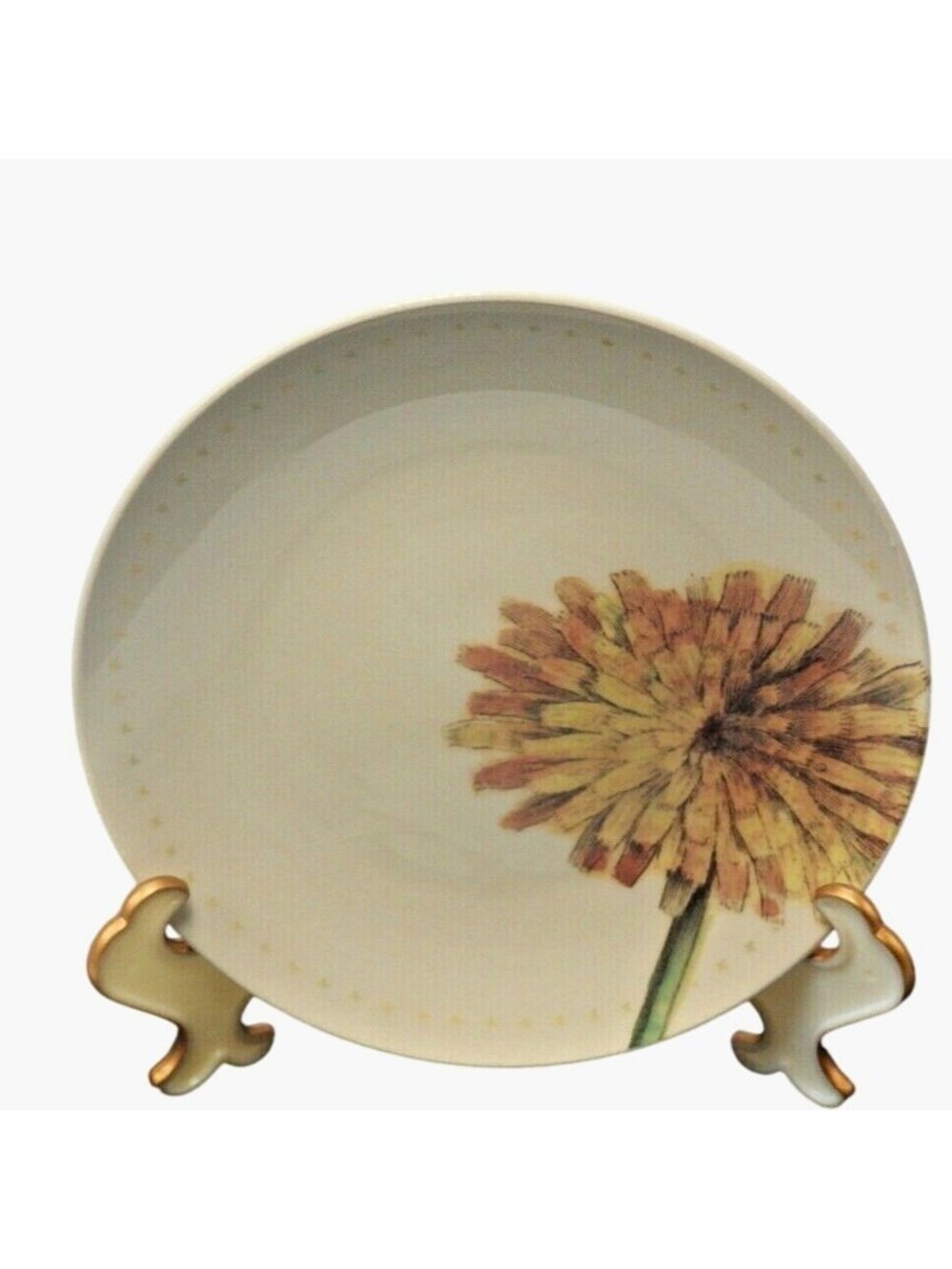 Creative Co op Salad Plate Autumn Flower Dessert Appetizer Cottage Farmhouse 8in